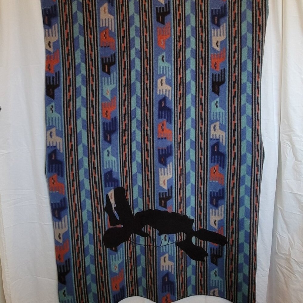 Vintage Patagonia Turtle Aztec Synchilla Fleece Blanket 90s Kids Multicolor